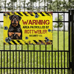 Rottweiler Dog Lovers Warning Area Metal Sign