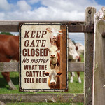 Hereford Cattle Lovers Keep Gate Closed Metal Sign
