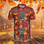 Staffordshire Bull Terrier Dog Lovers Autumn Red Leaves Polo Shirt