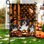 Border Collie Dog Lovers Happy Halloween Garden And House Flag