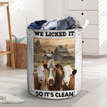 Hereford Cattle Lovers We Licked It Laundry Basket 13.7" x 19.3"
