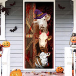 Hereford Cattle Lovers Freaky Halloween Door Cover