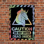 Rainbow Unicorn Lovers Caution Do Not Enter Metal Sign