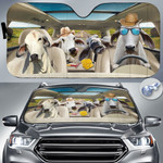Brahman Cattle Lovers Country Road Car Auto Sunshade 57" x 27.5"