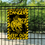 Chihuahua Dog Skeleton Danger Keep Out Metal Sign