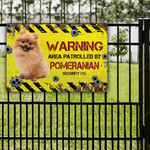 Pomeranian Dog Lovers Warning Area Metal Sign