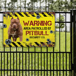 Pitbull Dog Lovers Warning Area Metal Sign