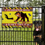 Rottweiler Dont Try It Warning Protected Metal Sign