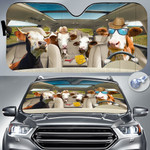 Simmental Cattle Lovers Country Road Car Auto Sunshade 57" x 27.5"