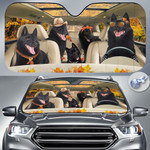 Schipperke Dog Lovers Autumn Road Car Auto Sunshade 57" x 27.5"