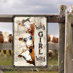 Hereford Cattle Lovers Hay Girl Hay Metal Sign