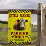 Hereford Cattle Lovers Parking Only Metal Sign
