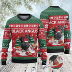 Black Angus Cattle Lovers Christmas Tree Knitted Sweater