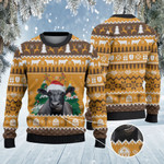 Black Angus Cattle Lovers Christmas On The Farm Knitted Sweater