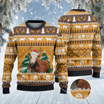 Hereford Cattle Lovers Christmas On The Farm Knitted Sweater