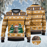 TX Longhorn Cattle Lovers Christmas On The Farm Knitted Sweater