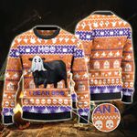 Black Angus Cattle Lovers Halloween Gift Moo I Mean Boo Knitted Sweater