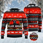 Black Angus Cattle Lovers Red Black Pattern Knitted Sweater