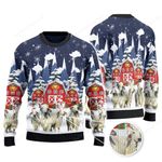 Brahman Cattle Lovers Christmas Gift Snow Farm Knitted Sweater