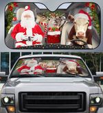 Hereford Cattle Lovers Santa Sleigh Car Auto Sunshade 57" x 27.5"