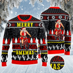 Santa On BMX Merry BMXMAS All Over Print Sweater