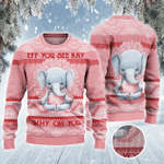 Elephant Lovers Gift Eff You See Kay Why Oh You All Over Print Sweater