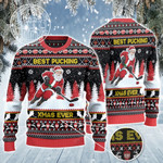 Best Pucking Xmas Ever Ice Hockey Lovers Gift All Over Print Sweater