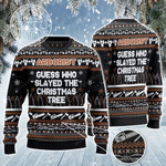 Guess Who Slayed The Christmas Tree Arborist Gift All Over Print Sweater