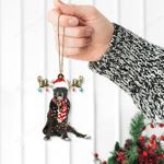Cane Corso Dog Lovers Christmas Gift Santa Hat Custom Shape Acrylic Ornament