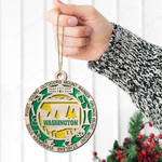 Washington State Christmas Gift 2 Layered Wooden Ornament