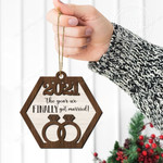 The Year We Finally Got Married 2021 Christmas Gift 2 Layered Wooden Ornament