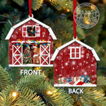 Red Angus Catte Lovers Christmas Gift Red Barn Custom Shape Acrylic Ornament