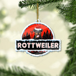 Rottweiler Dog Lovers Christmas Night Custom Shape Acrylic Ornament