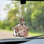 Highland Cattle Lovers Gift Ear Tag Acrylic Car Ornament