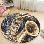 Love Saxofones Premium Round Rug Floor Mat Carpet, Rug For Living Room, For Bedroom