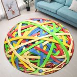 Love Rubber Band Ball Sport Premium Round Rug Floor Mat Carpet, Rug For Living Room, For Bedroom