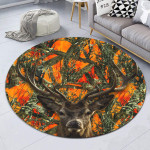 Deer Hunter Premium Round Rug Floor Mat Carpet, Rug For Living Room, For Bedroom