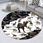 Love Dinosaur Premium Round Rug, Floor Mat Carpet, Rug For Living Room, For Bedroom