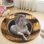Love Horse Premium Round Rug, Floor Mat Carpet, Rug For Living Room, For Bedroom