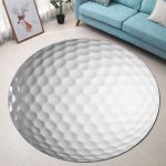 Golf Ball Premium Round Rug, Floor Mat Carpet, Rug For Living Room, For Bedroom