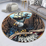 Eagle Veteran Premium Round Rug, Floor Mat Carpet, Rug For Living Room, For Bedroom