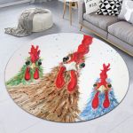 Love Chicken Premium Round Rug, Floor Mat Carpet, Rug For Living Room, For Bedroom