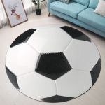 Soccer Ball Premium Round Rug, Floor Mat Carpet, Rug For Living Room, For Bedroom