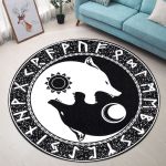 The Wolf Premium Round Rug, Floor Mat Carpet, Rug For Living Room, For Bedroom