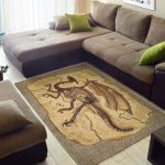 Love Dragon Fossil Art Rectangle Rug Floor Mat Carpet, Rug For Living Room, For Bedroom