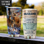Deer Couple To My Husband Stainless Steel Tumbler, Insulated Tumbler, Custom Travel Tumbler, Tumbler Coffee Mug, Insulated Coffee Cup