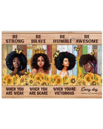 Black Girl Wall Art, Be Strong Be Brave Be Humble Be Awesome Canvas - spreadstores