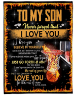 Gift For Son, Son Blanket, To My Son Never Forget I Love You Mom Basketball Fleece Blanket - Spreadstores