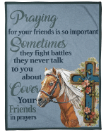 Horse Blanket, Gift For Horse Lover, Praying Christian Fleece Blanket - Spreadstores