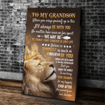 Grandson Canvas, To My Grandson I'll Always Be With You Lion King Canvas, Gift Ideas For Grandson From Grandpa - Spreadstores